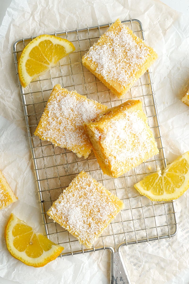 Coconut Lemon Slice (gluten-free, healthy recipe)