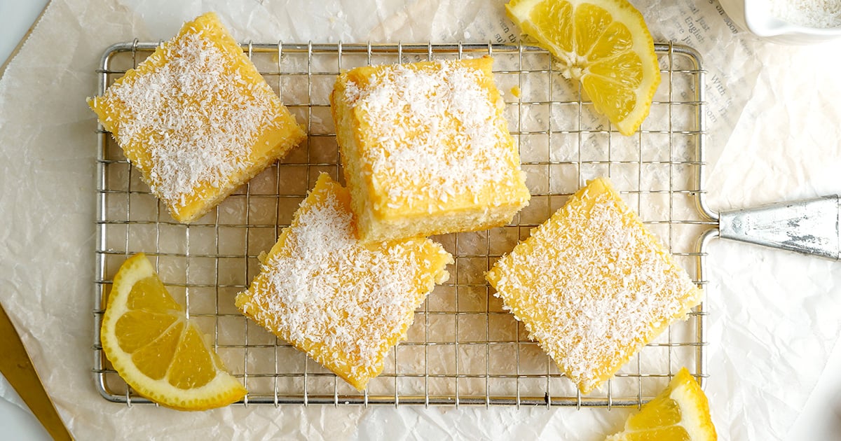 Coconut Lemon Slice (GlutenFree, LowCarb)
