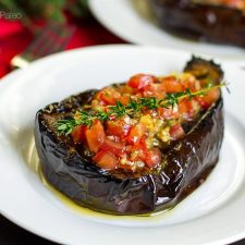 Paleo Eggplant Recipe - Baked Aubergine With Italian Tomato Salsa