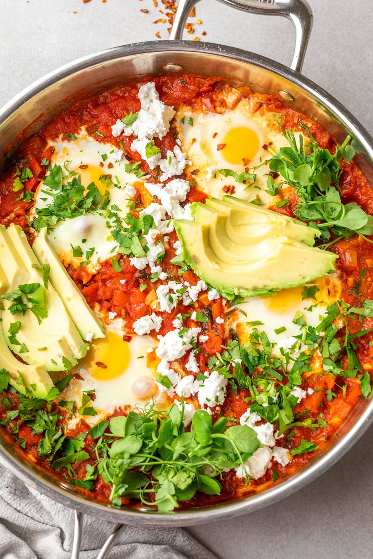 Moroccan shakshouka baked eggs tagine