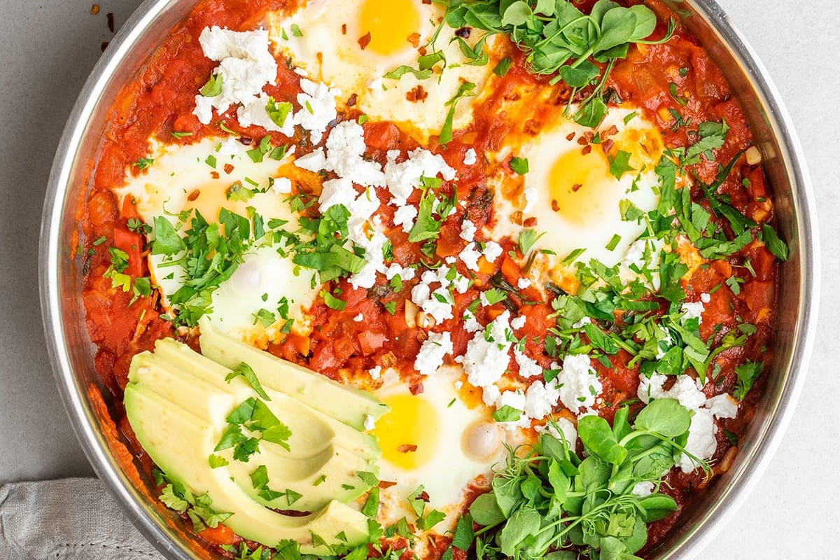Shakshuka (Moroccan Eggs In Spiced Tomato Sauce)