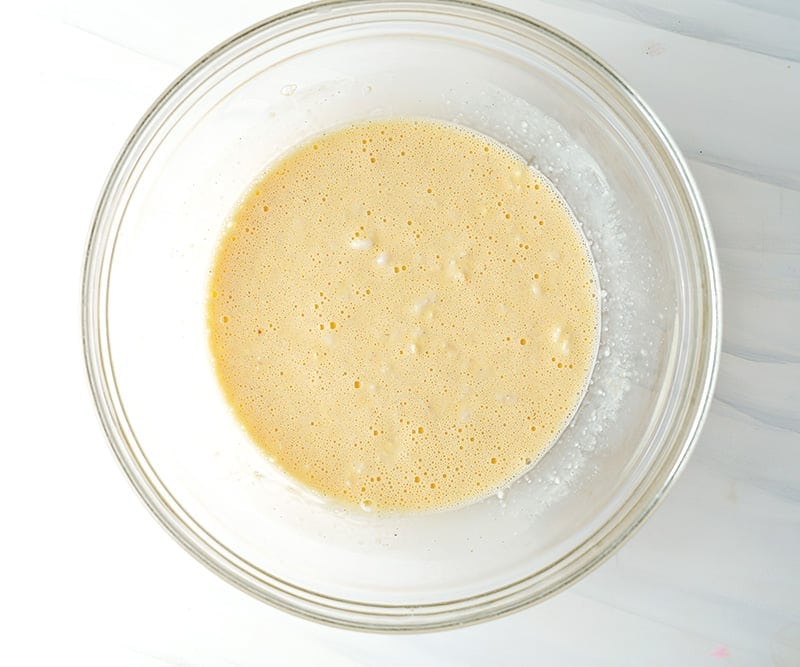 Making coconut base batter for lemon slice