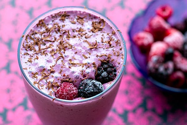 Chocolate raspberry smoothie