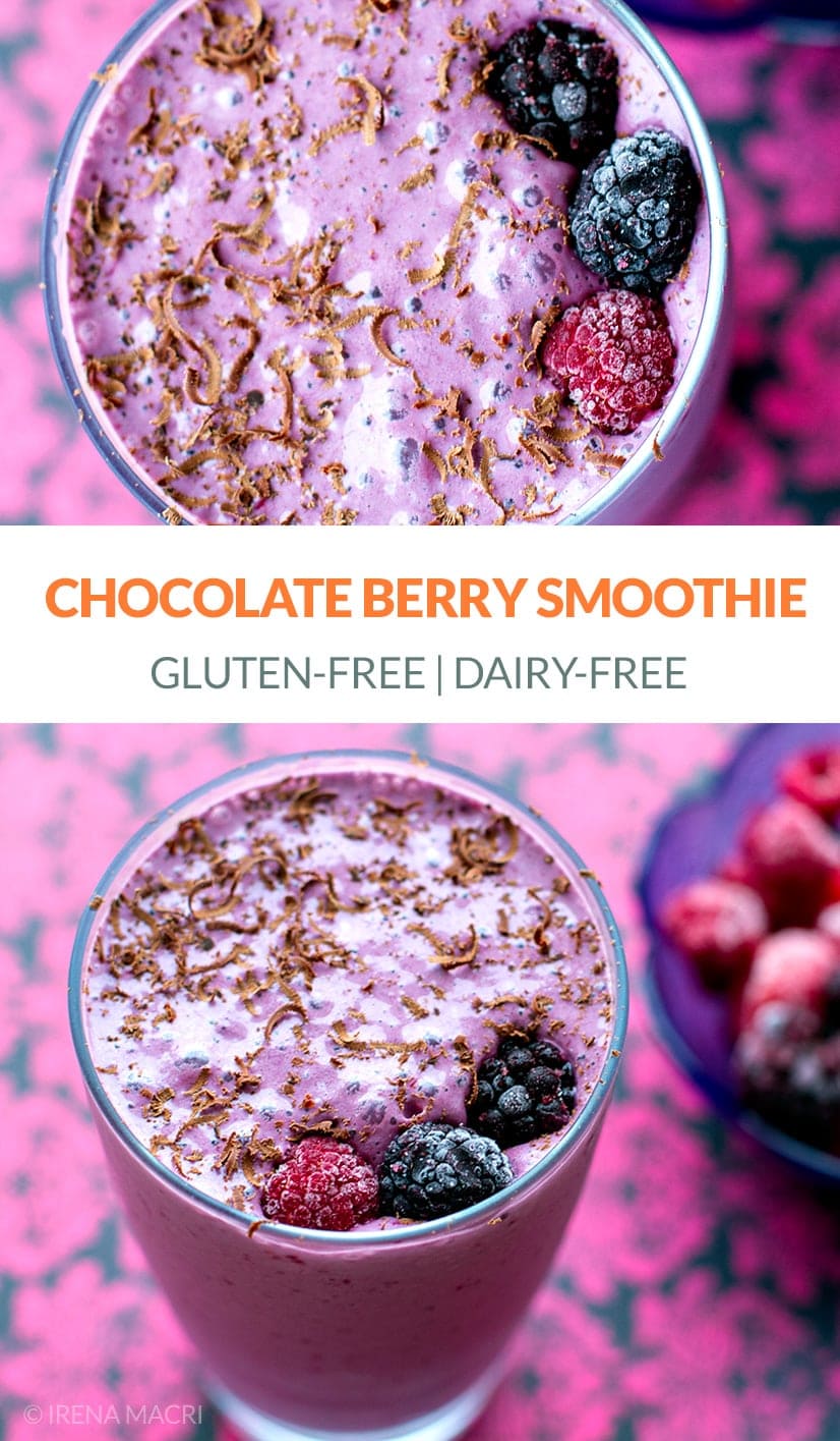 Chocolate Berry Smoothie (Paleo, Dairy-Free)