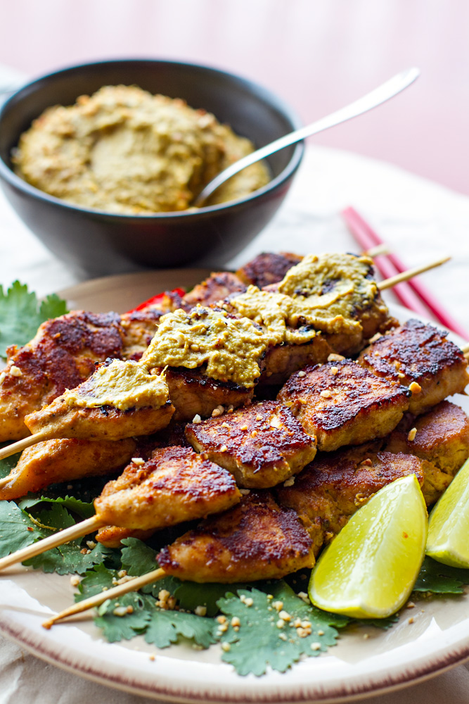 Paleo Satay Chicken Skewers