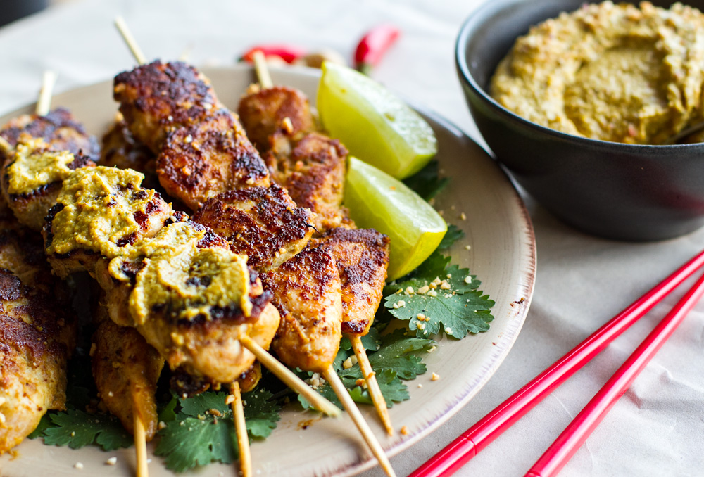 Paleo Satay Chicken Skewers With My Delicious Cashew Satay Sauce