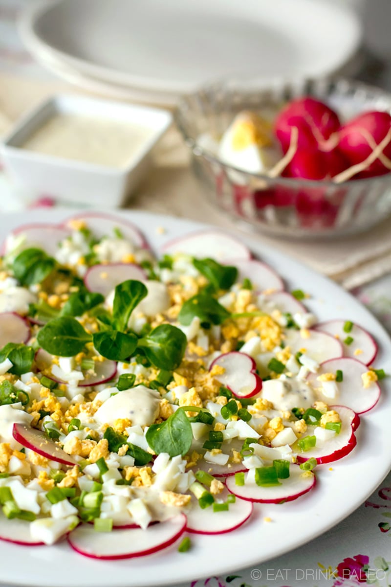 Radish Salad With Egg & Creamy Dressing (Keto, Paleo, Whole30)
