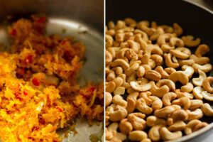 Making satay sauce with cashews