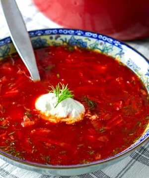 Paleo borscht soup with beef