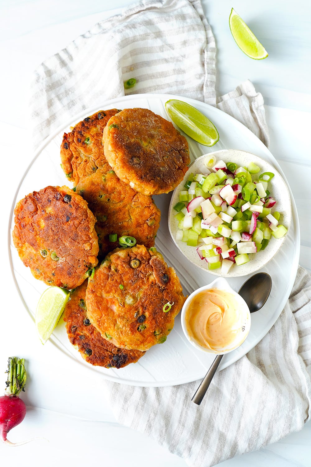 Salmon Fish Cakes With Radish & Celery Salsa