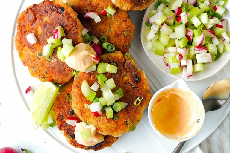 Salmon Fish Cakes With Sweet Potatoes & Peas Recipe Concepts