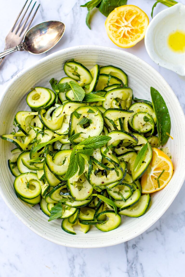 5Minute Zucchini Salad With Lemon & Mint
