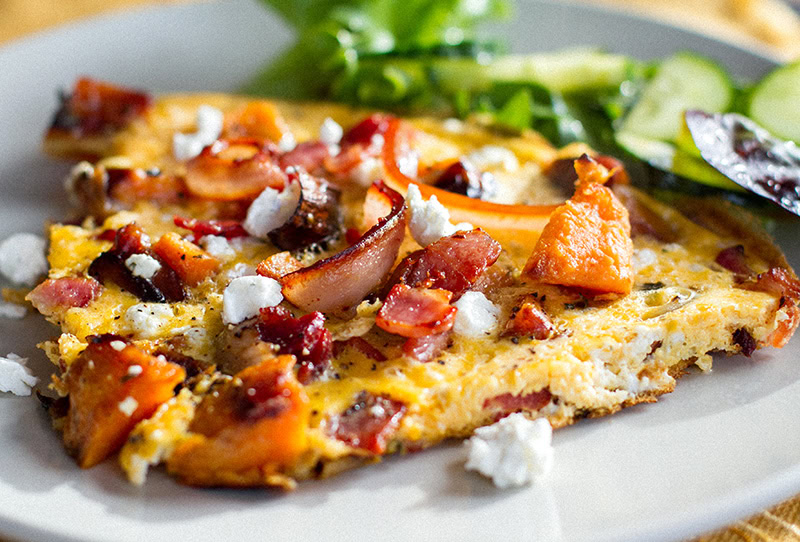 Bacon Omelette With Sweet Potato