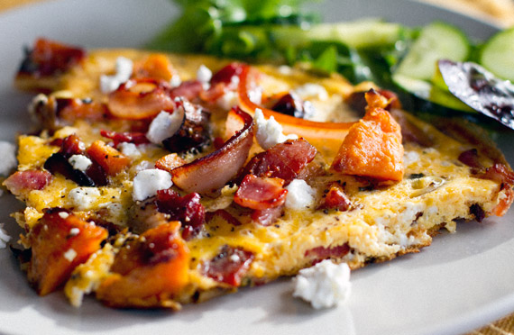 Sweet Potato & Bacon Omelette