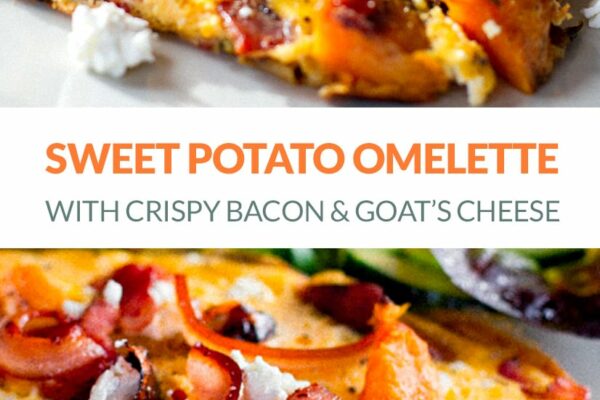 Sweet Potato Omelette With Crispy Bacon & Goat's Cheese