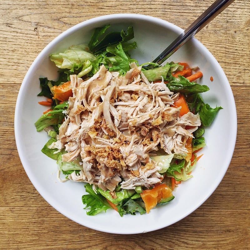 Leftover chicken in a salad