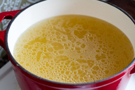 Clear chicken broth