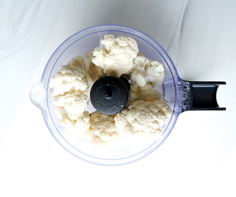 Making cauliflower rice in a food processor