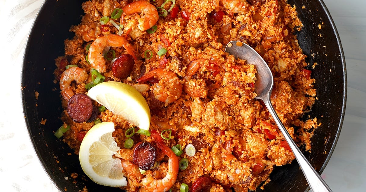 Spanish Cauliflower Rice (With Chorizo, Chicken & Shrimp)