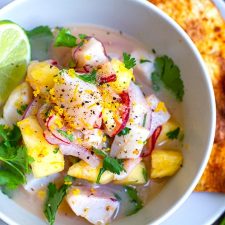 Tilapia Ceviche With Pineapple & Yam Chips