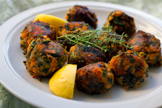 Paleo spinach and sweet potato dumplings