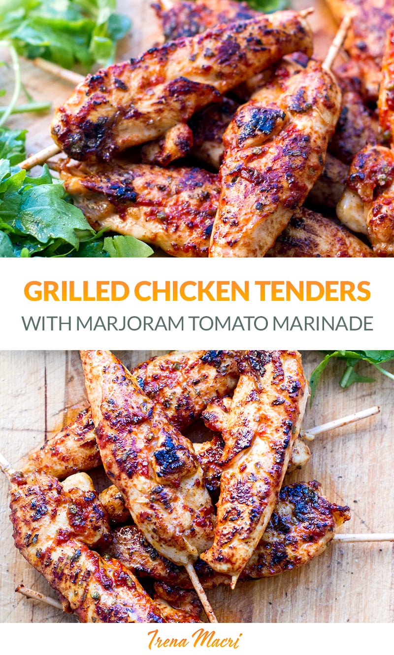 Grilled Chicken Tenders With Marjoram & Tomato Marinade