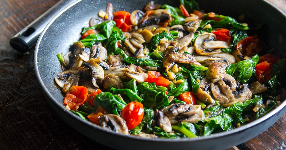 Sautéed Spinach & Mushrooms With Tomatoes