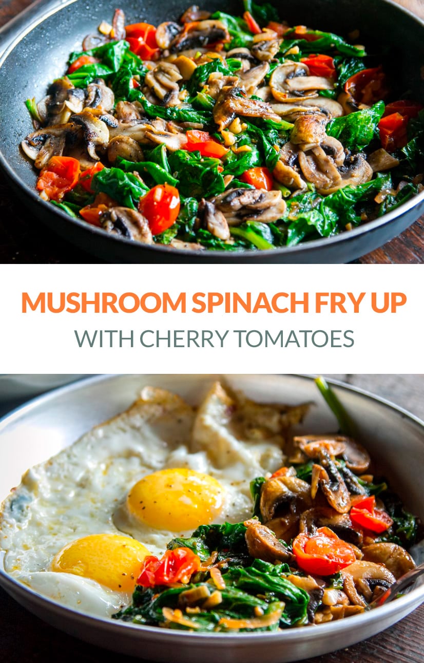 Mushroom & Spinach Fry Up With Cherry Tomatoes