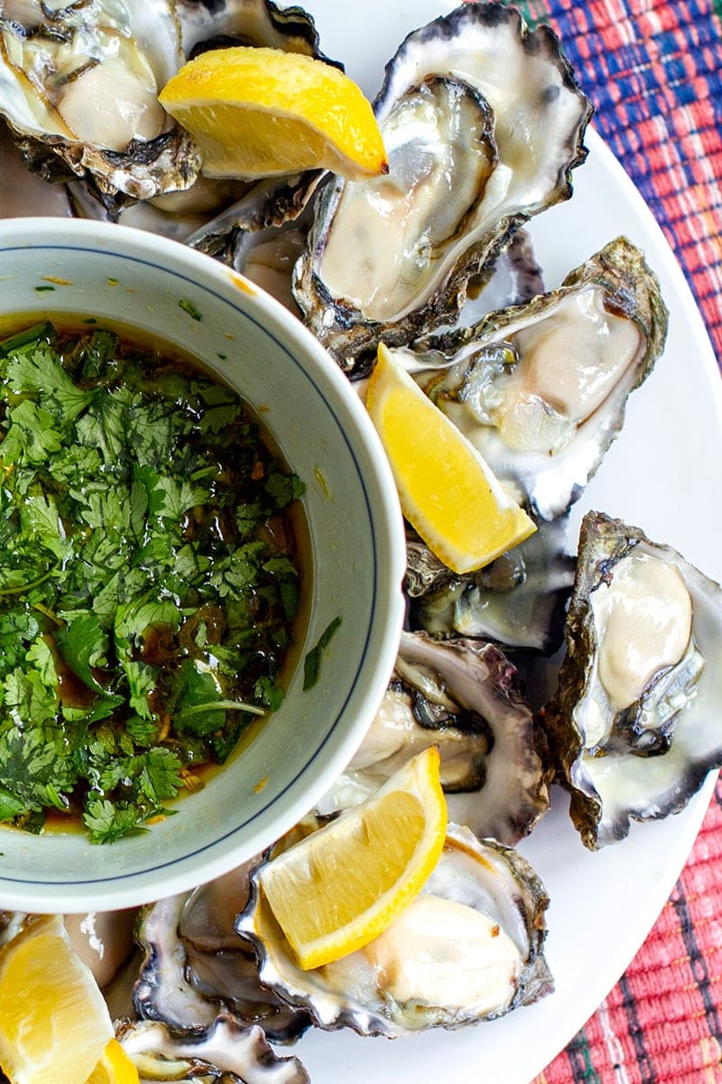 Fresh oysters with zesty Vietnamese dressing