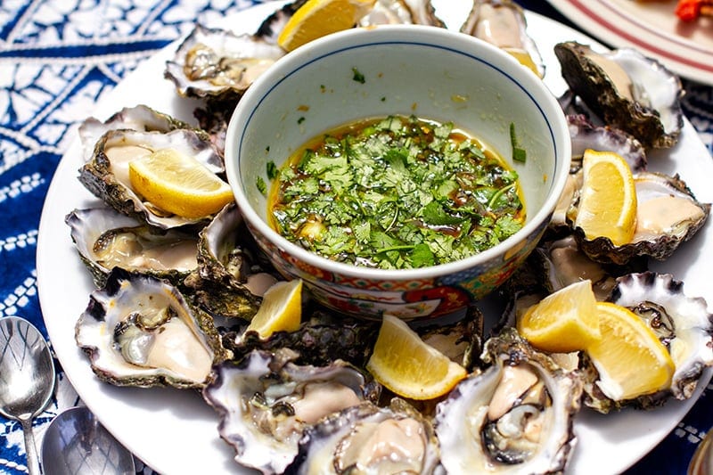 Fresh oysters with zesty Vietnamese dressing