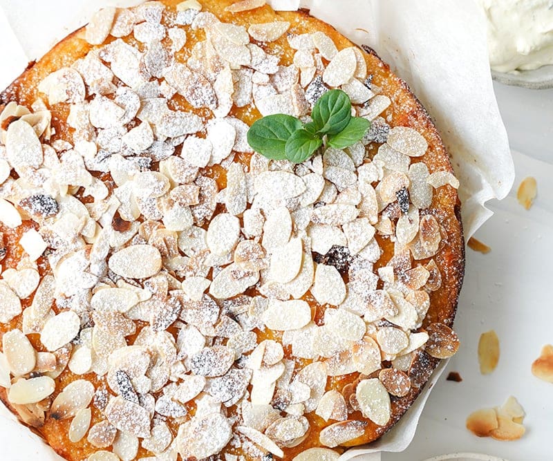 Almond orange cake with toasted almonds