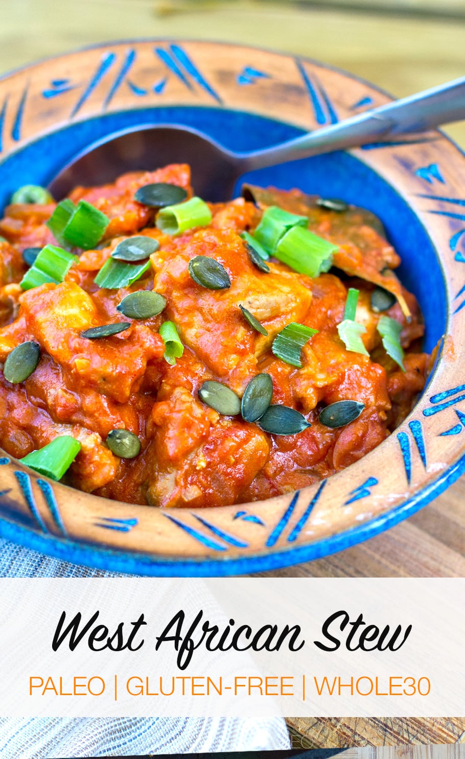 West African Chicken Stew (From Well Fed 2, Paleo, Whole30) | #paleo #whole30 #chicken #stew #african #recipes #paleorecipes #chickenthighs 