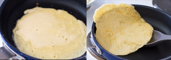 Making paleo pancakes for duck pancakes