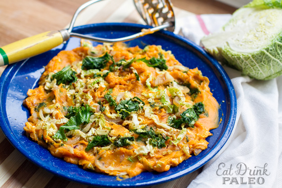 Paleo colcannon sweet potato mash