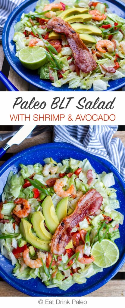 Paleo BLT Salad with Shrimp & Avocado