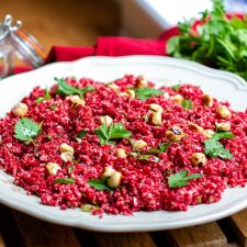 Cauliflower couscous with beets & hazelnuts (low-carb, grain-free, paleo, vegan, Whole30)