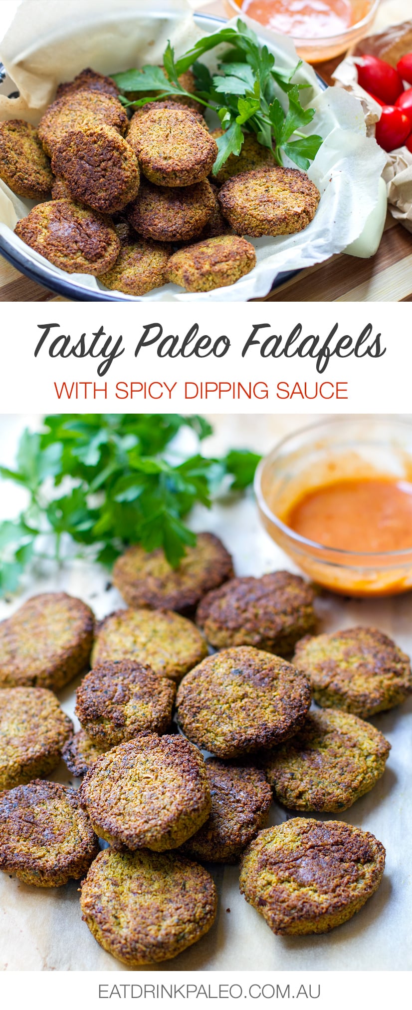 Paleo Falafels With Spicy Dipping Sauce