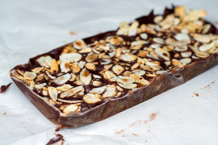 Paleo Fudge Caramel Chocolate Slice 