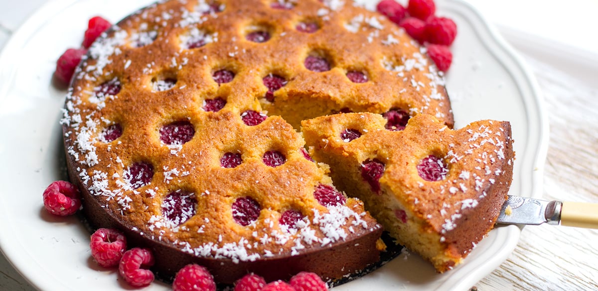 Raspberry Coconut Cake (Paleo, GF) - Irena Macri | Food Fit For Life