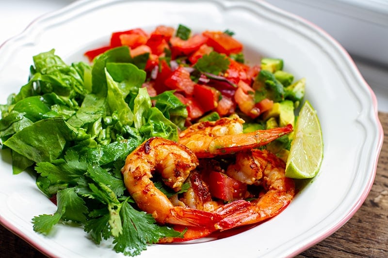 Mexican Prawn Avocado Salad With Tomato Salsa