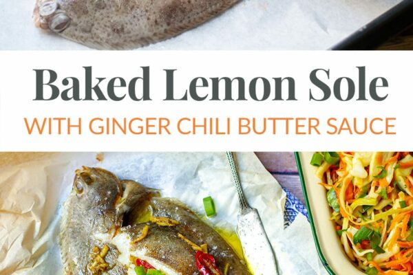 Baked Lemon Sole With Ginger Chili Butter Sauce