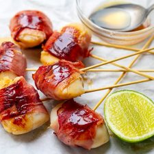 Prosciutto Wrapped Scallops With Lime & Maple Glaze
