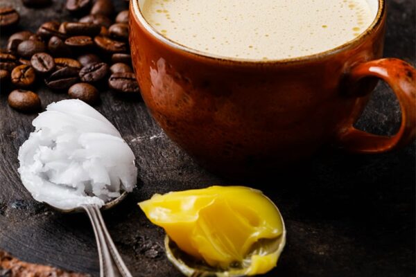 Bulletproof coffee recipe with coconut oil and ghee or butter