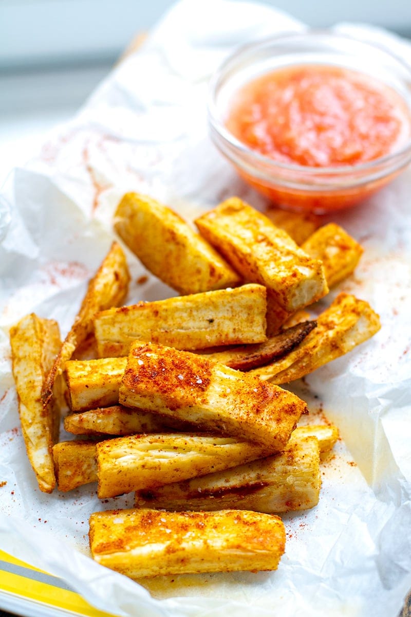 Yuca Fries With Garlic Tomato Salsa 