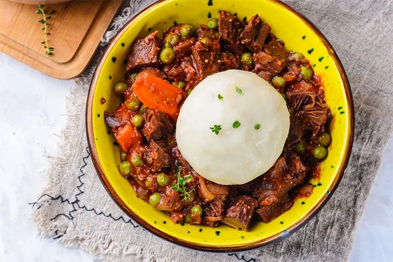 Boiled pounded yam fufu