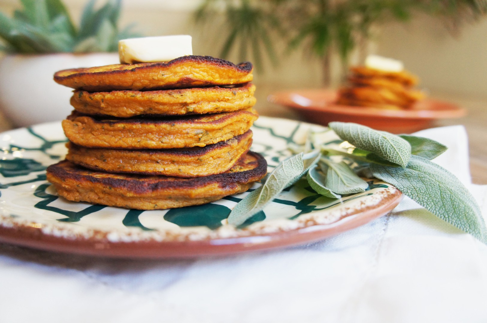 paleo sweet potato pancakes with sage