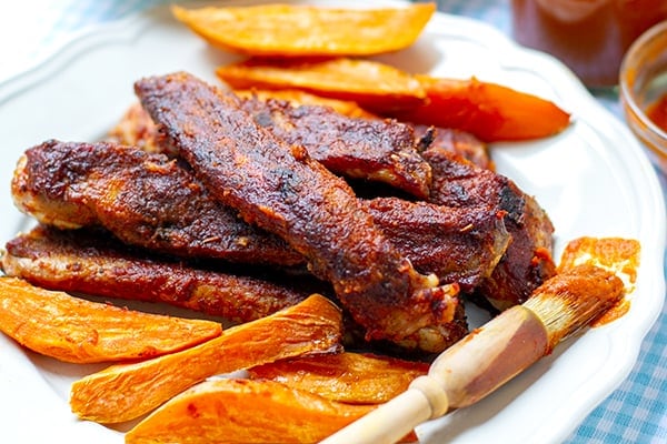 Oven Roasted Pork Ribs With Apple Barbecue Glaze (Paleo, Gluten-Free)