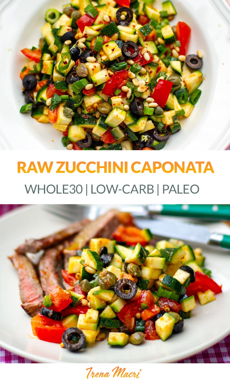 Raw Zucchini Caponata Salad (Paleo, Whole30, Gluten-Free)
