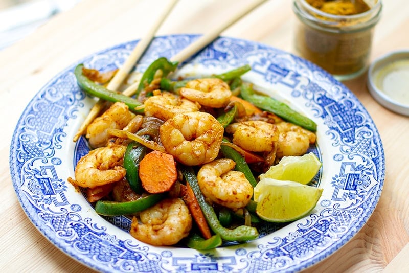 Coconut Curry Shrimp Stir Fry