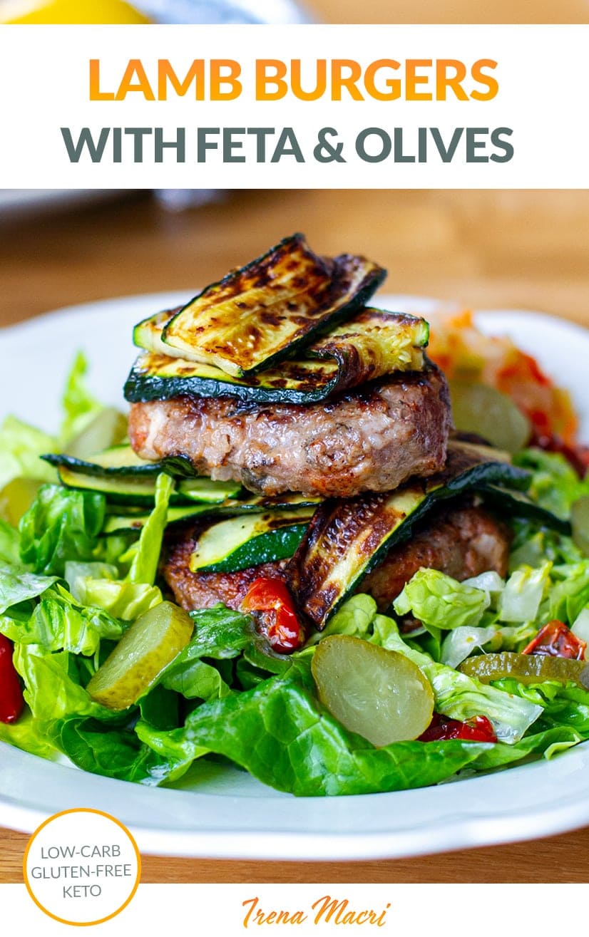 Ground Lamb Burgers With Feta & Olives (Low-Carb, Gluten-Free)